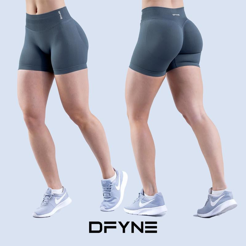 Dfyne Impact Shorts 4.5" Women High-Waisted Seamless Workout Shorts Fitness Running Yoga Shorts Stretchy Activewear