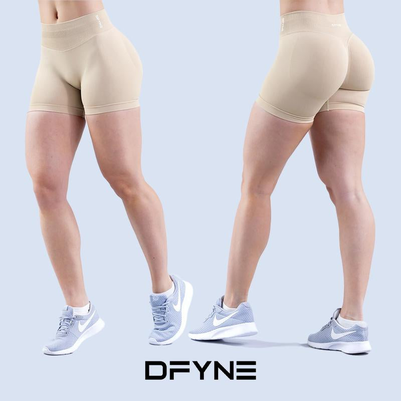 Dfyne Impact Shorts 4.5" Women High-Waisted Seamless Workout Shorts Fitness Running Yoga Shorts Stretchy Activewear