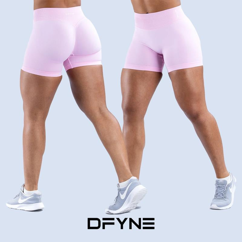 Dfyne Impact Shorts 4.5" Women High-Waisted Seamless Workout Shorts Fitness Running Yoga Shorts Stretchy Activewear