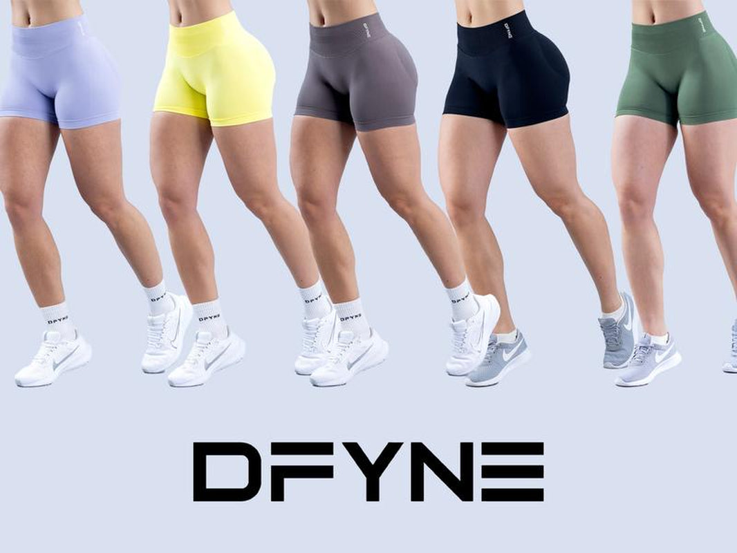 Dfyne Impact Shorts 4.5" Women High-Waisted Seamless Workout Shorts Fitness Running Yoga Shorts Stretchy Activewear