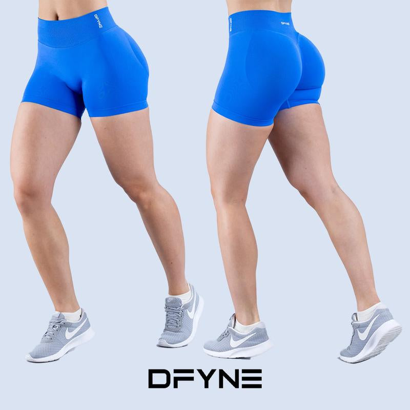 Dfyne Impact Shorts 4.5" Women High-Waisted Seamless Workout Shorts Fitness Running Yoga Shorts Stretchy Activewear