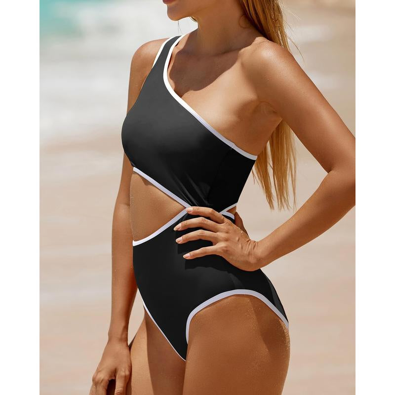 Yonique Women'S One Piece Bathing Suit One Shoulder Swimsuit Cutout Swimwear Monokini #Springtok