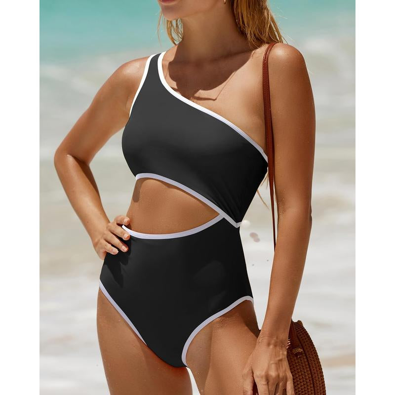 Yonique Women'S One Piece Bathing Suit One Shoulder Swimsuit Cutout Swimwear Monokini #Springtok