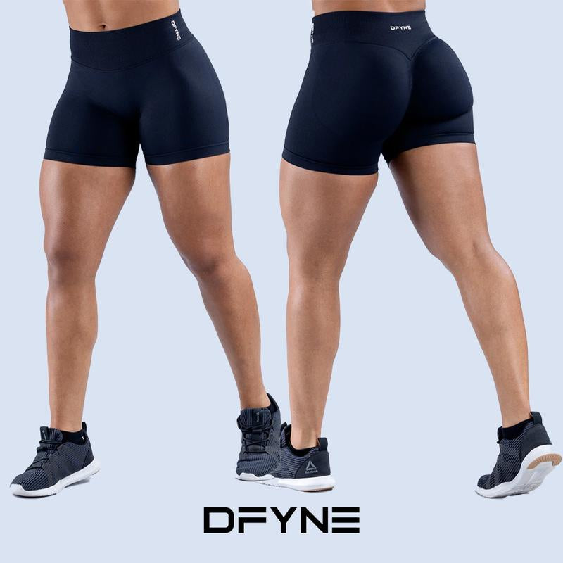 Dfyne Impact Shorts 4.5" Women High-Waisted Seamless Workout Shorts Fitness Running Yoga Shorts Stretchy Activewear