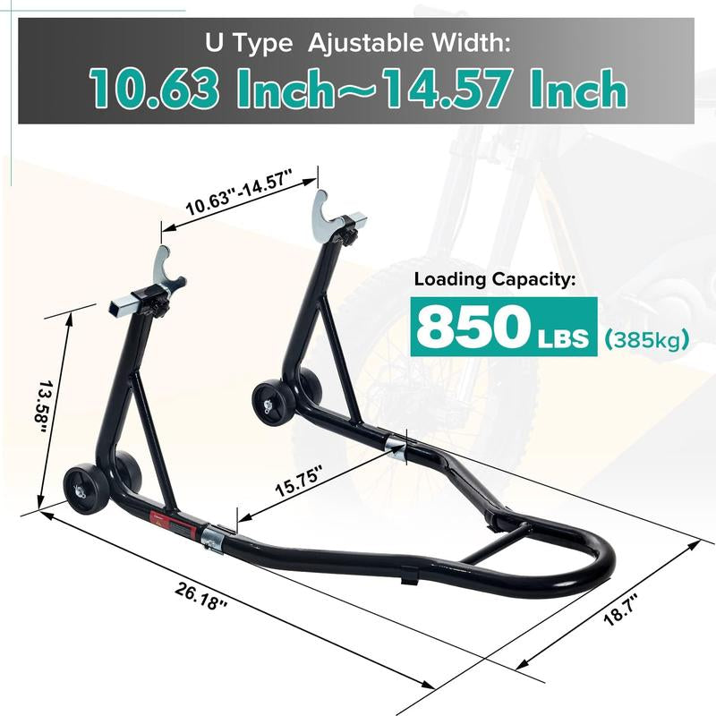 Motorcycle Stand 850 Lbs Sports Bike Rear Wheel Lift Swingarm Paddock Stand Black, U