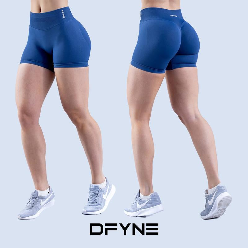 Dfyne Impact Shorts 4.5" Women High-Waisted Seamless Workout Shorts Fitness Running Yoga Shorts Stretchy Activewear