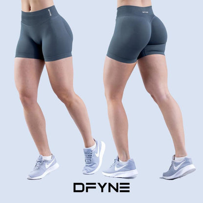Dfyne Impact Shorts 4.5" Women High-Waisted Seamless Workout Shorts Fitness Running Yoga Shorts Stretchy Activewear