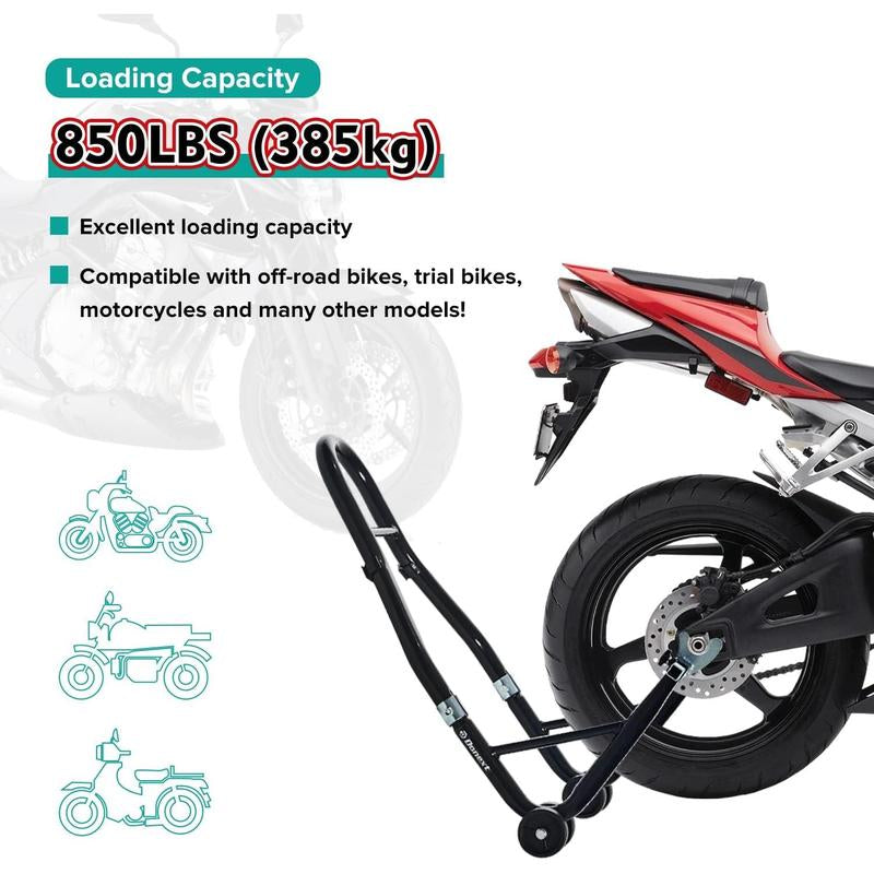 Motorcycle Stand 850 Lbs Sports Bike Rear Wheel Lift Swingarm Paddock Stand Black, U
