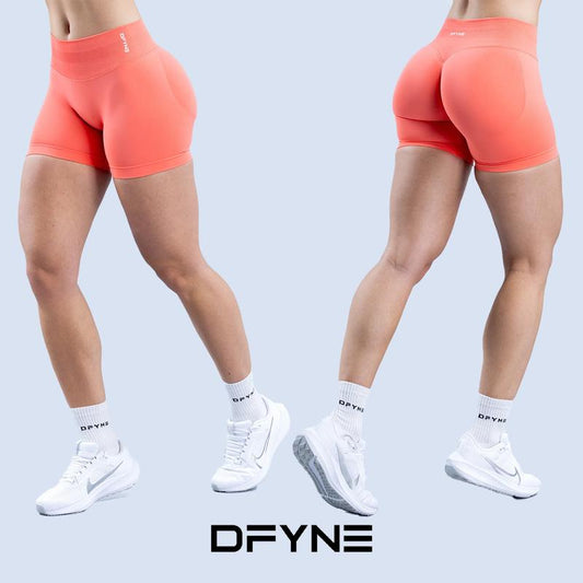 Dfyne Impact Shorts 4.5" Women High-Waisted Seamless Workout Shorts Fitness Running Yoga Shorts Stretchy Activewear