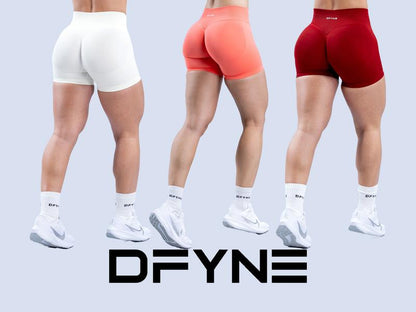 Dfyne Impact Shorts 4.5" Women High-Waisted Seamless Workout Shorts Fitness Running Yoga Shorts Stretchy Activewear