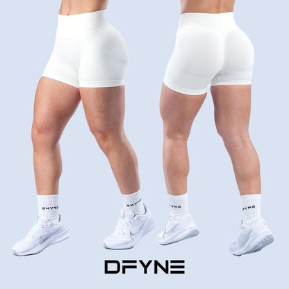 Dfyne Impact Shorts 4.5" Women High-Waisted Seamless Workout Shorts Fitness Running Yoga Shorts Stretchy Activewear