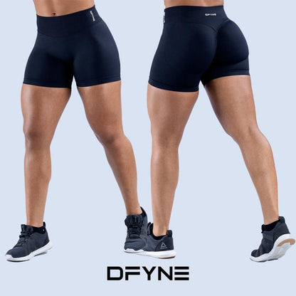 Dfyne Impact Shorts 4.5" Women High-Waisted Seamless Workout Shorts Fitness Running Yoga Shorts Stretchy Activewear