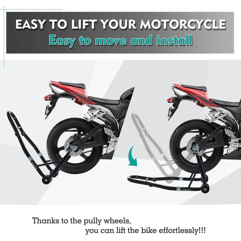Motorcycle Stand 850 Lbs Sports Bike Rear Wheel Lift Swingarm Paddock Stand Black, U