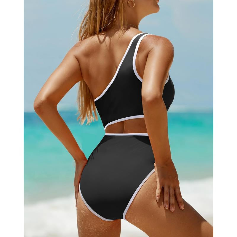 Yonique Women'S One Piece Bathing Suit One Shoulder Swimsuit Cutout Swimwear Monokini #Springtok